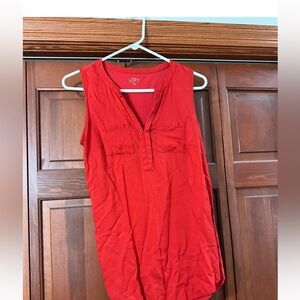 LOFT Vibrant Red Sleeveless Tunic
